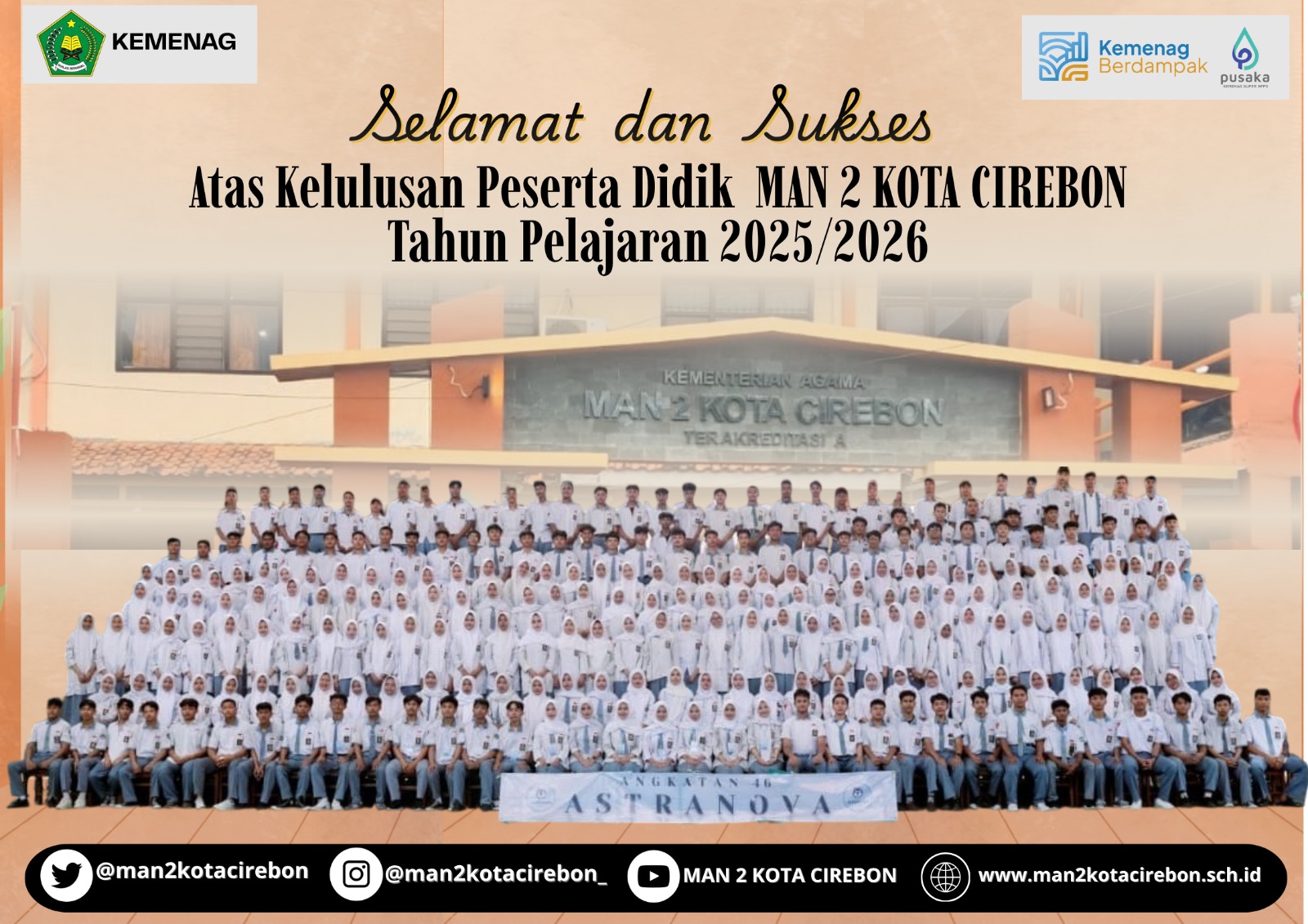 Lulus 100 Persen, 274 Siswa MAN 2 Kota Cirebon Siap Melangkah ke Masa Depan